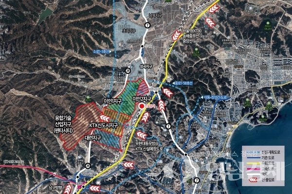 포항 KTX 역세권 도로망 현황 ⓒ포항시
