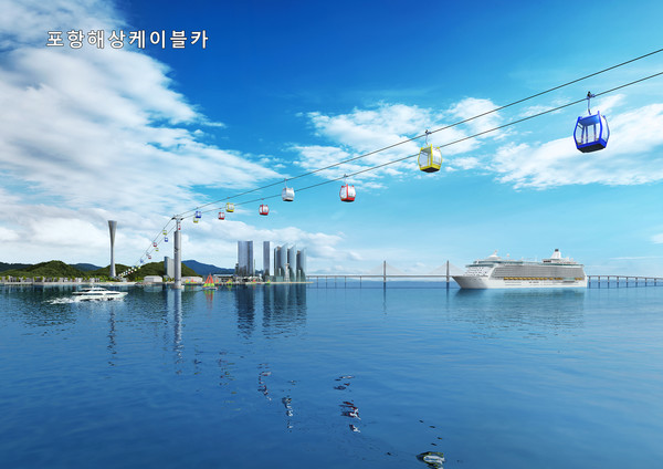 포항 해상케이블카 예상 전경도 ⓒ포항시