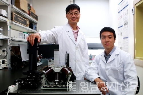 ▲ DGIST 로봇공학전공 최홍수(왼쪽) 교수팀. ⓒDGIST