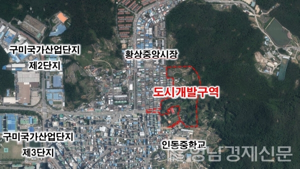 ▲ 구미시 인의지구 도시개발 위치도. ⓒ구미시
