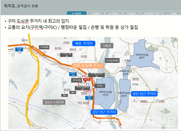 ▲ 구미중앙숲지역주택조합이 추진 중인 사업 내용을 담은 개요. ⓒ구미중앙숲지역주택조합