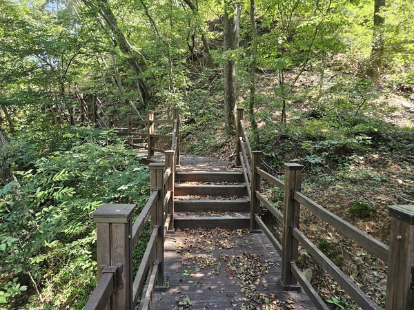 ▲ 저수지 상류, 목재데크 길 ⓒ이정택 기자