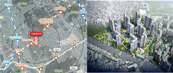 ▲ 장위12 조감도 및 위치도 ⓒ국토교통부 