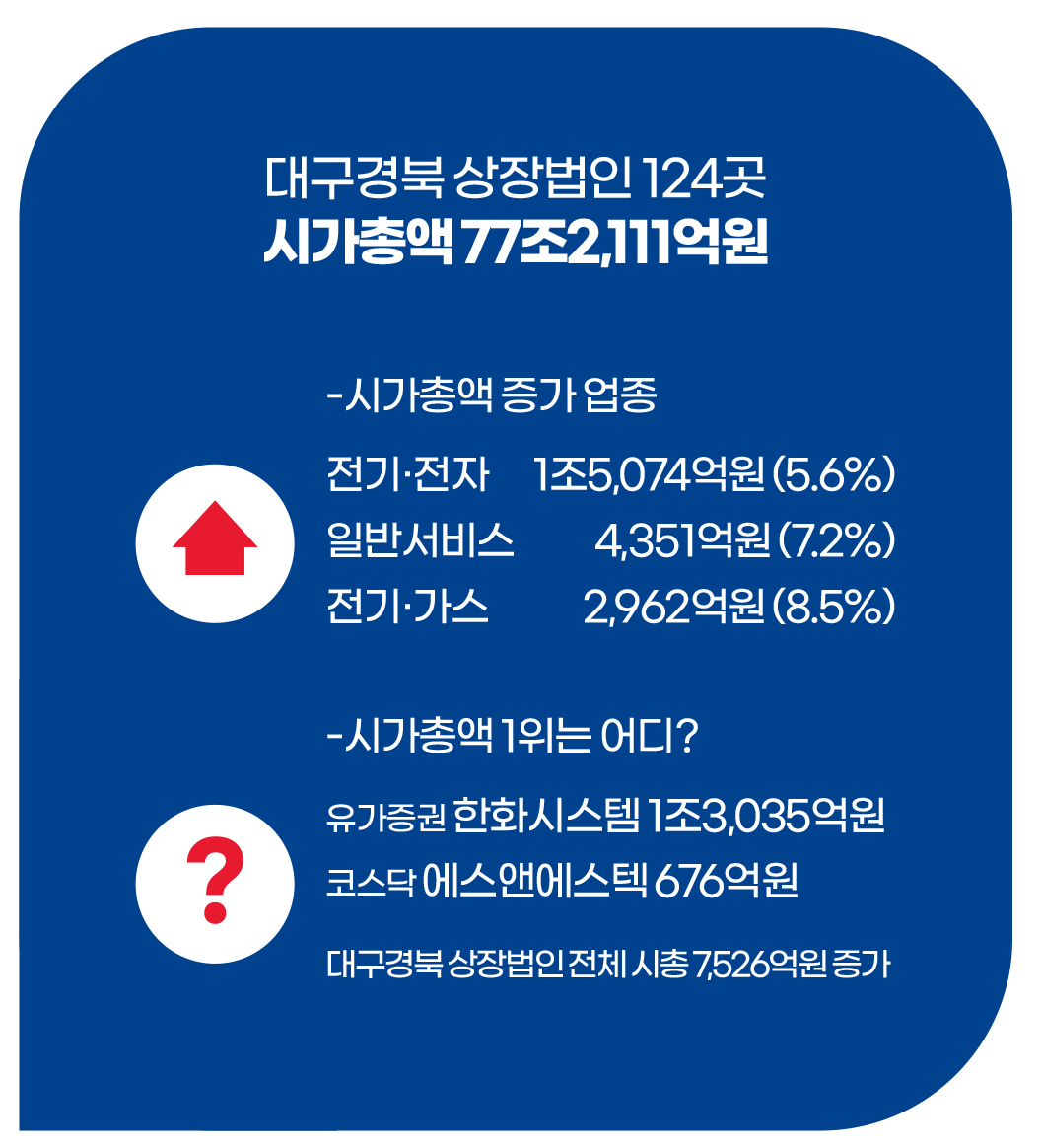 인포그래픽] 대구경북 주요 상장법인 시가총액 < 인포그래픽 < 기사본문 - 영남경제