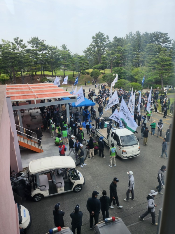 ▲ 캐디노조와 갈등이 격화된 영덕 오션비치 골프장의 모습. ⓒ독자