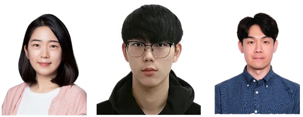 ▲ (왼쪽부터)이안나 교수, 이정락 석박사통합과정 연구생, 한국기계연구원 강홍재 선임연구원. ⓒPOSTECH